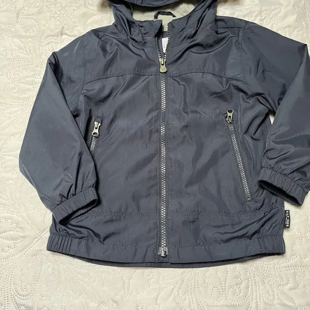 Gap Lined Windbreaker Jacket With Hood Size 3